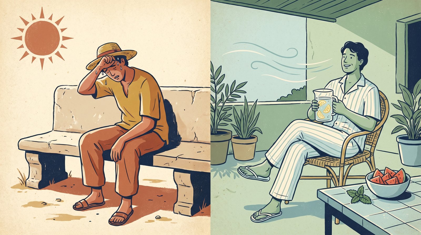 Prima e dopo: dal caldo che spegne alla freschezza dell'estate